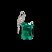 Bros Hewan Burung Beo Kristal Zirkon Vintage Mewah TIANSHE, Aksesoris Bunga Dada untuk Jas Pria, Fashion Mewah