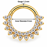 Anneaux de septum en titane G23 avec zircone cubique, anneaux de nez clicker articulés or et argent, bijoux de piercing pour Daith, Helix et cartilage, vente en gros, mode