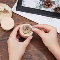 Mini boîte de rangement en bois de hêtre, portable, petite, pour bijoux, bagues de mariage, boucles d'oreilles, bibelots, étui naturel non fini, DIY, gravure laser