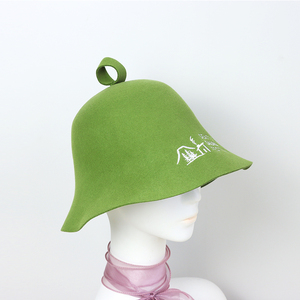 Chapeau de sauna en feutre de laine mérinos de luxe, écologique, réutilisable, de haute qualité, pour le soin des cheveux, unisexe, adulte, logo brodé personnalisé - Product Image 3