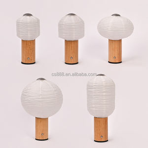 Lámpara de mesa de estilo japonés, linterna de cono de helado de bambú hecha a mano con luz de papel de arroz, diseño Simple y Flexible - Product Image 5