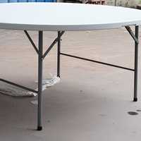 Table ronde pliable en plastique pour banquet portable, idéale pour les mariages, la restauration, les fêtes, les pique-niques, le camping, le jardin, les restaurants, les hôtels