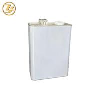 Bidon carré en fer blanc de 4 L, bidon métallique rectangulaire avec couvercle à bec verseur pour l'emballage d'huile de lubrification, de peinture, de colle et de solvant chimique