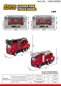 <span class=keywords><strong>Camion</strong></span>-<span class=keywords><strong>grue</strong></span> en alliage HDX, modèle miniature de <span class=keywords><strong>camion</strong></span> de pompiers à rétrofriction, échelle 1:80, en promotion - Product Image 2