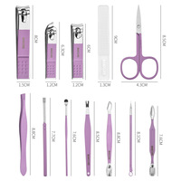 Kit de coupe-ongles en acier inoxydable de haute qualité 12/16 pièces – Outils de manucure et pédicure pour les soins des pieds – Ensemble de coupe-ongles premium pour la maison et les voyages