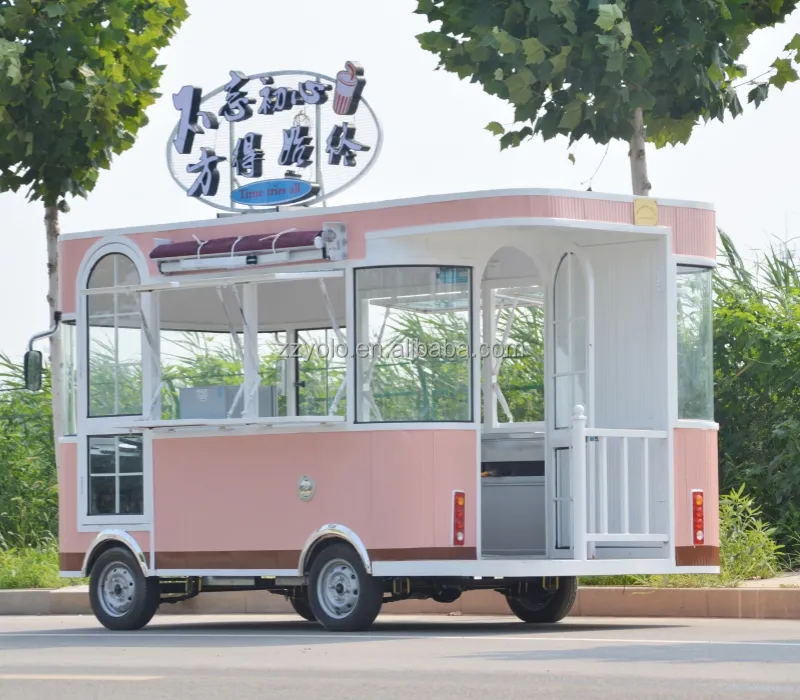 Concessione strada mobile cibo rimorchio camion cibo con motore americano caffè cibo camion con cucina completa