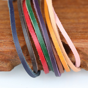 Genuine Leather <b>Rope</b> 3mm Flat Dyeing For Jewelry Making DIY <b>Bracelets</b> Necklaces - Product Image 3