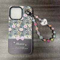 Coque de téléphone PC Fleur Diamant avec chaîne pour iPhone 18 17 16 15 14 13 12 11 et ITEL City200 City100 A100C A200 – Housse arrière tendance pour filles