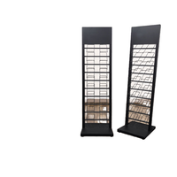 Yixun personnalisé noir carreaux de céramique armoire porte couleur plaque présentoir en aluminium gousset pierre étagère échantillon Vertical 100kg