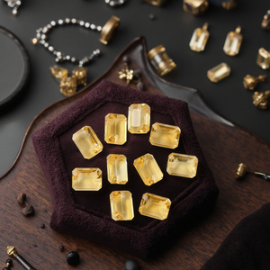 Bán buôn Chất lượng cao Đá Tự Nhiên <span class=keywords><strong>Citrine</strong></span> lỏng đá quý <span class=keywords><strong>Octagon</strong></span> Cắt mặt đánh bóng đá đối với trang sức làm - Product Image 1