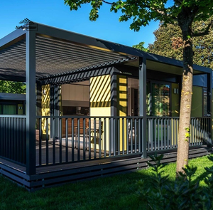 <span class=keywords><strong>Mini</strong></span> <span class=keywords><strong>pergola</strong></span> personnalisable avec toit à persiennes Cadre en alliage d'aluminium Kits de <span class=keywords><strong>pergola</strong></span> Fonction pare-soleil - Product Image 2
