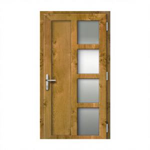 ประตูพีวีซีสีน้ำตาลอ่อนทันสมัยพร้อมลายไม้สีน้ำผึ้งอบอุ่นสำหรับใช้ในห้องน้ำและโรงเรียน - Product Image 1