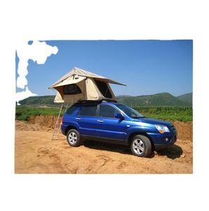 Outdoor camping waterproof rib stop poly cotton canvas waterproof roof top tent 4x4 SUV car - Product Image 1