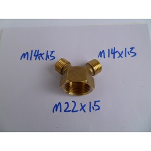 Type 36 Tee Copper Fitting M22x1.5 To M14x1.5 Conversion And Diversion Fitting - Product Image 1