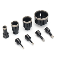 TONGHUI Ensemble de forets diamantés brasés pour marbre noir, en acier au carbone, à grande vitesse, avec tige hexagonale M14/M10, 6mm/8mm, 35mm