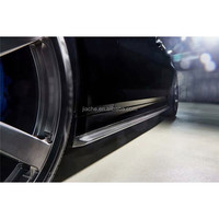 Celemek Sisi Rok Serat Karbon untuk BMW, M-SPORT 5 Seri F90 M5 G30 2018 2019 3D Gaya Pelindung Bumper Mobil