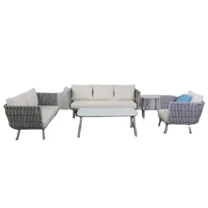Conjunto de sofá corda de luxo, superior, corda para jardim móveis para áreas externas