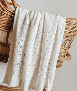 Baby Blanket Knitted Cotton Newborn Toddler <strong>Throw</strong> Blanket Shower Gift Knit Cotton Baby Blanket - Product Image 1