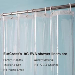 Heavy Duty Weighted Heavy Duty 8G 110GSM Cortinas de ducha de baño de plástico transparente Liner con 3 imanes 12 ganchos - Product Image 3