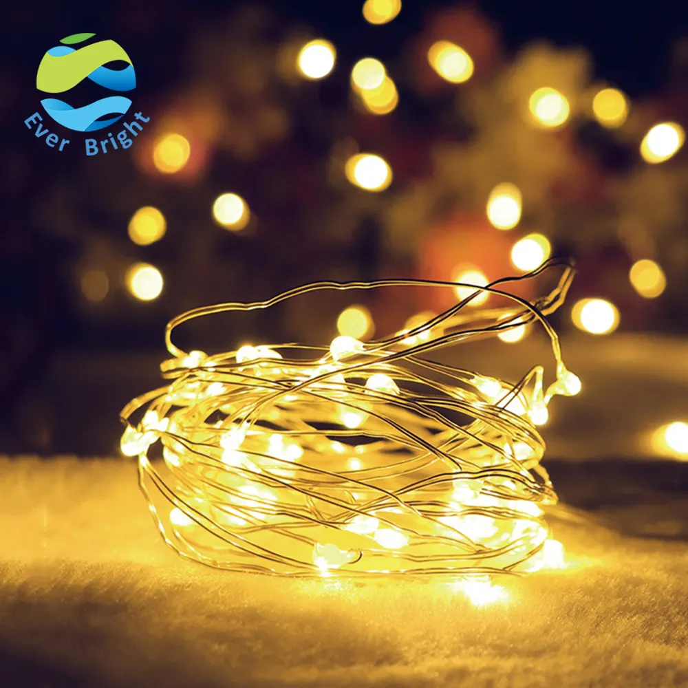 590cm 60 LED Battery Copper Wire Decoration Outdoor Holiday Fairy Powered 10m Led Button Light String For Christmas