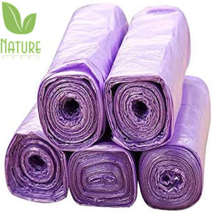 可生物降解紫色垃圾袋垃圾15加仑大容量清洁个人护理垃圾-篮子