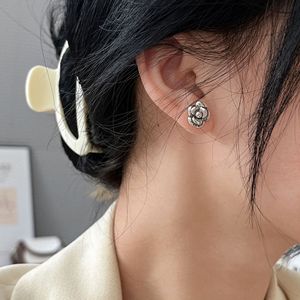 Yinruitai S925 Sterling <b>Silver</b> Camellia <b>Stud</b> Earrings For Women Flower Shape Everyday Wear - Product Image 3