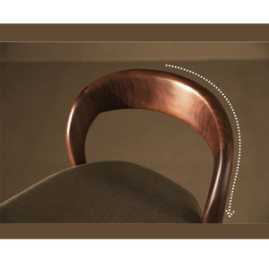 Kursi Bar kayu Solid dengan kursi kain dan sandaran melengkung, bangku tinggi konter kontemporer untuk Bar dan furnitur restoran - Product Image 4