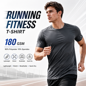 เสื้อยืดวิ่งมาราธอนน้ำหนักเบาสำหรับผู้ชาย OEM ODM รับผลิตตามแบบ พิมพ์โลโก้ส่วนตัว ออกแบบเอง โรงงานขายส่งโดยตรง - Product Image 1