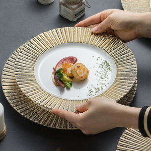 5 stelle ristorante stoviglie forno a <span class=keywords><strong>microonde</strong></span> disponibili stoviglie piatti in ceramica oro bianco - Product Image 4
