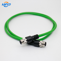 Câble Ethernet industriel blindé M12 4 broches D-code mâle/femelle en laiton plaqué or IP67, longueurs personnalisées (1-10M) pour l'automatisation