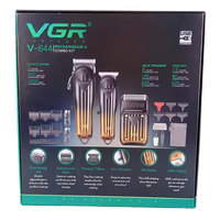 Kit Combo Professionnel VGR V-644 Tondeuse Électrique Réglable VGR pour Cheveux, Barbe et Foil pour Hommes