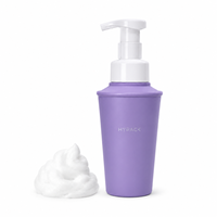 Bouteille pompe moussante en PET mat de 400 ml pour savon moussant, nettoyant visage, lavage des mains et lavage du corps, emballage personnalisé