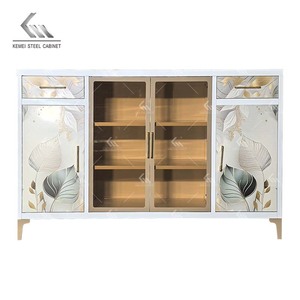 Armoire de rangement moderne en métal à quatre portes, <span class=keywords><strong>meuble</strong></span> de maison pour bureau, salon, cuisine, chambre, buffet de présentation - Product Image 5