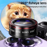 Objectif d'appareil photo externe pour téléphone HD 3-en-1 grand angle 062, fisheye 235, macro 25x