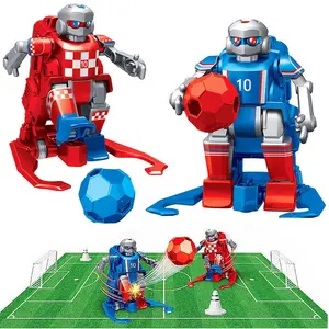 Juguetes interactivos para niños, robot de control remoto con marco de portería de fútbol y Estera de escena