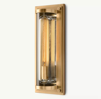 Promotion : Applique Murale Intérieure Moderne de Luxe en Cristal, Grand Luminaire Mural Rond en Cuivre Savile pour Chambre à Coucher