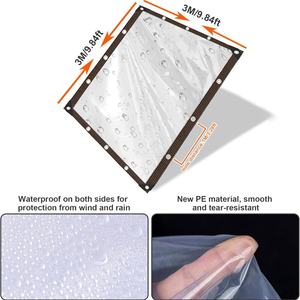 Rideau en tissu imperméable transparent pour extérieur Tissu imperméable en plastique transparent en vinyle enduit de PVC résistant - Product Image 5