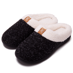 Cozy <strong>Wool</strong> Like Lining Memory Foam slip on Clog Indoor Outdoor Winter House <strong>Slipper</strong> for Men - Product Image 3