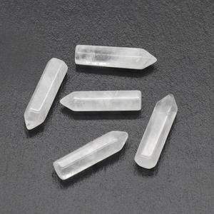Baguette de guérison à double pointe en cristal Vente en gros Point d'artisanat naturel Point de tour en cristal Point de décoration Tour d'artisanat en cristal - Product Image 6