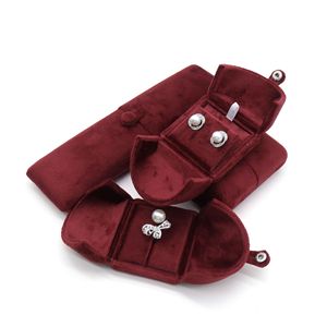 Red <b>Velvet</b> Luxurious Rectangular <b>Jewelry</b> Packaging <b>Box</b> for Rings Bracelets Pendants Anti-Oxidation Portable Wedding Gift <b>Box</b> - Product Image 3