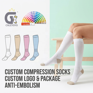 Calcetines <span class=keywords><strong>de</strong></span> Compresión Antiembólicos Personalizados hasta la Rodilla para Mujer, Paquete con Logotipo Personalizado, OEM ODM, <span class=keywords><strong>Medias</strong></span> <span class=keywords><strong>de</strong></span> Compresión <span class=keywords><strong>de</strong></span> Alto Rendimiento al por Mayor - Product Image 1