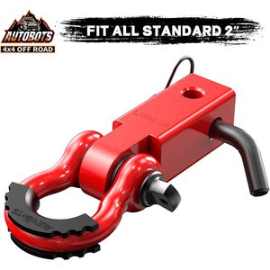 Attelage de remorquage Autobots avec manille de 2 pouces rouge, résistance à la rupture de 45 000 lb, avec 5 broches de 8 mm et 3 anneaux en D de 4 mm - Product Image 6