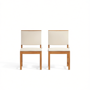 Chaise de jardin en bois d'acacia avec coussin, design minimaliste, mobilier d'extérieur, 2 pièces, bois massif brun, pieds coniques - Product Image 1