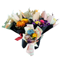 Mini Fleurs Séchées en Gros, Bouquet Préservé de Craspedia (Boules de Billy Buttons) - Écologique, Longue Durée, Décoration pour Remise de Diplôme, Mariage et Maison