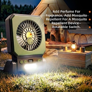 Ventilador <span class=keywords><strong>Solar</strong></span> para Camping com Lanterna LED, Recarregável via USB, Ventilador de Mesa Portátil com 3 Velocidades, Bateria de 4000mAh+ para Aventuras ao Ar Livre - Product Image 4