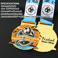 Vente en gros de médailles d'or de coupe internationale de football médailles personnalisées en métal en alliage de zinc médailles émaillées avec logo 3D à personnaliser