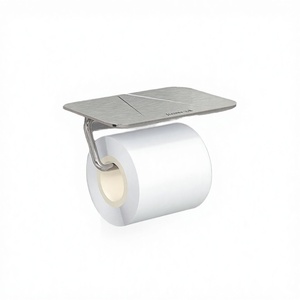 Portarrollos de Papel Higiénico de Acero Inoxidable Negro para Montar en la Pared, Diseño Moderno para Baño, Sin Necesidad de Perforación, Venta al Por Mayor - Product Image 2