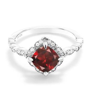 แหวนโกเมน สาธารณรัฐเช็ก แหวนหมั้นโกเมน ความหมาย แหวนโกเมนรูปดอกไม้สีชมพู - Product Image 2