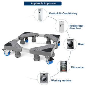 Base de lave-linge avec roulettes avec rouleau de levage Base de lave-linge avec roulettes Support de réfrigérateur mobile réglable - Product Image 4