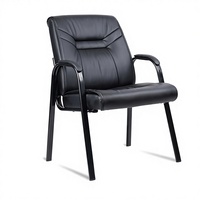 CLATINA Fauteuil de bureau exécutif en cuir robuste grande taille et grande capacité (500 lbs) pour personnes obèses, avec accoudoirs, sans roulettes, fixe, pour hall/conférence